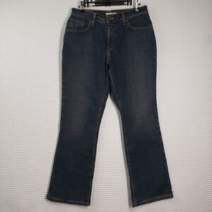 Levi's 550 Jeans Womens 8 Petite Relaxed Bootcut Dark Wash Denim Stretch Tinted